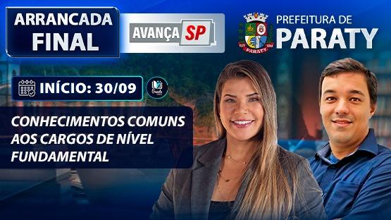 ARRANCADA FINAL - PREF. PARATY-RJ - NÍVEL FUNDAMENTAL - 09/2024  - 5 AULÕES AO VIVO de revisão para a prova de NÍVEL FUNDAMENTAL da PREFEITURA MUNICIPAL DE PARATY-RJ.