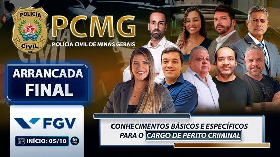 ARRANCADA FINAL - PCMG - PERITO - 10/2024  - 20 AULÕES AO VIVO de revisão para a prova de PERITO da POLÍCIA CIVIL DE MINAS GERAIS.