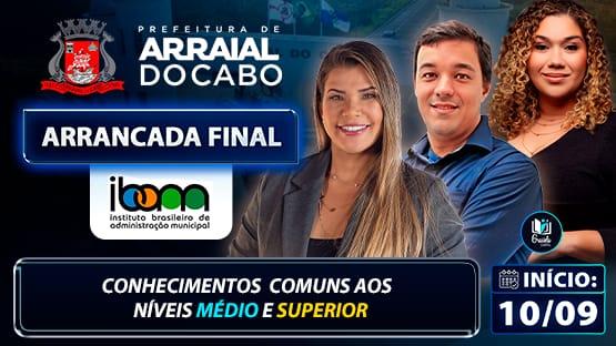 ARRANCADA FINAL - PREFEITURA DE ARRAIAL DO CABO  - 6 AULÕES AO VIVO + MARATONA IBAM de Português para você fazer aquela revisão para o concurso da PREFEITURA DE ARRAIAL DO CABO.